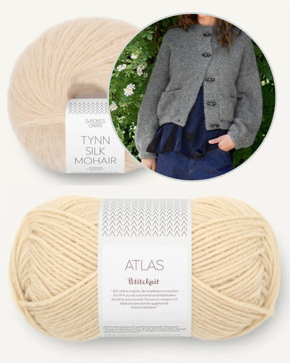 Bomber Jacket | lässiger Cardigan aus Atlas und Tynn Silk Mohair von Sandnes Garn