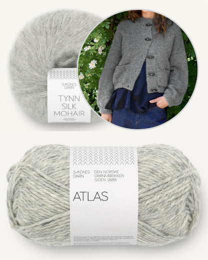 Bomber Jacket | lässiger Cardigan aus Atlas und Tynn Silk Mohair von Sandnes Garn