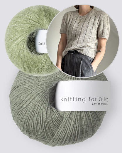 Brady Loop Tee | bezaubernde Schulter mit Zopfmuster aus Cotton Merino und Soft Silk Mohair von Knitting for Olive