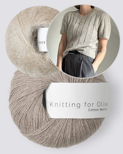 Brady Loop Tee | bezaubernde Schulter mit Zopfmuster aus Cotton Merino und Soft Silk Mohair von Knitting for Olive