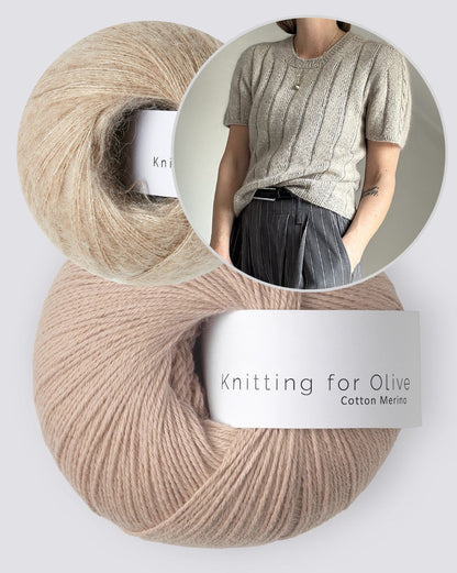 Brady Loop Tee | bezaubernde Schulter mit Zopfmuster aus Cotton Merino und Soft Silk Mohair von Knitting for Olive