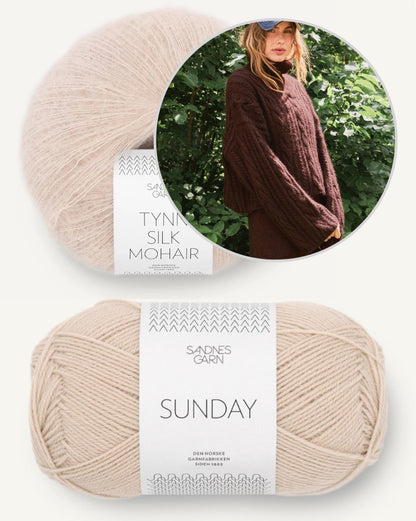 Brady Sweater | zeitloses Zopfmuster aus Sunday und Tynn Silk Mohair