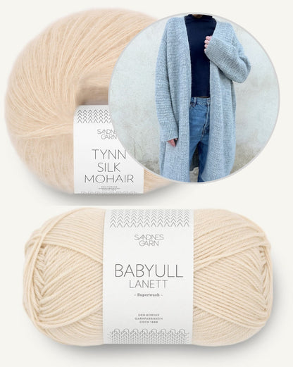 Caia Cardigan Max von LeKnit mit Babyull Lanett und Tynn Silk Mohair von Sandnes Garn 13
