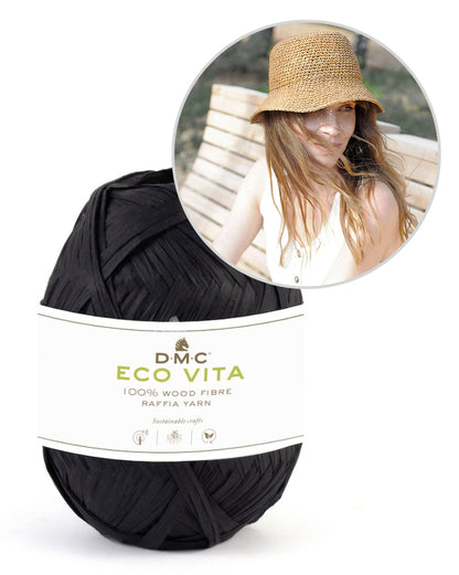 Cambodia Hat | gehäkelter Hut mit breiter Krempe aus Ecco Vita Raffia