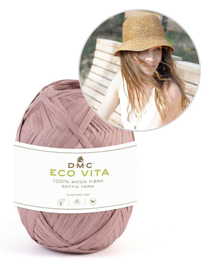 Cambodia Hat | gehäkelter Hut mit breiter Krempe aus Ecco Vita Raffia