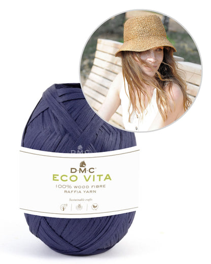 Cambodia Hat | gehäkelter Hut mit breiter Krempe aus Ecco Vita Raffia