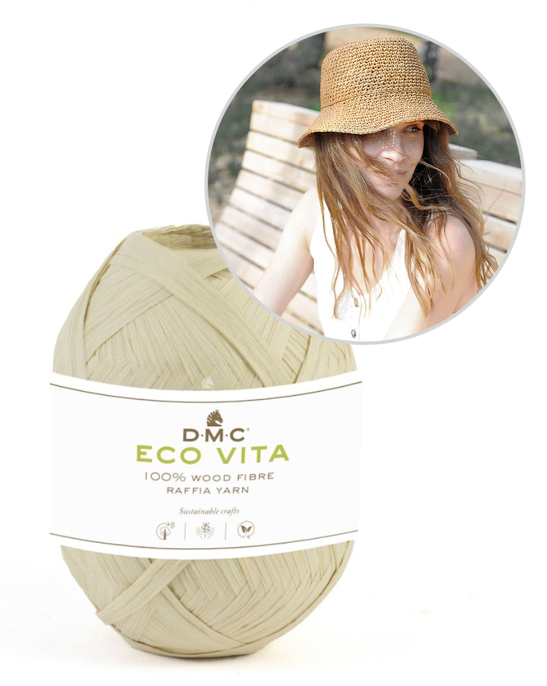 Cambodia Hat | gehäkelter Hut mit breiter Krempe aus Ecco Vita Raffia