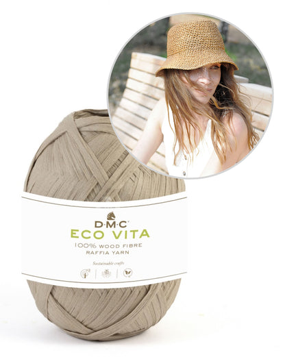 Cambodia Hat | gehäkelter Hut mit breiter Krempe aus Ecco Vita Raffia