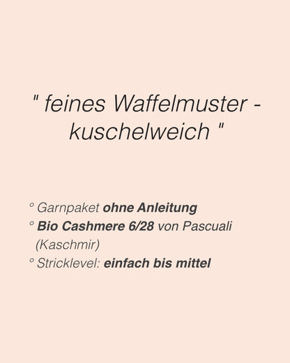Caramel-Cashmere Waffle Hat | kuschelweiches Muster aus Bio Cashmere 6/28 von Pascuali