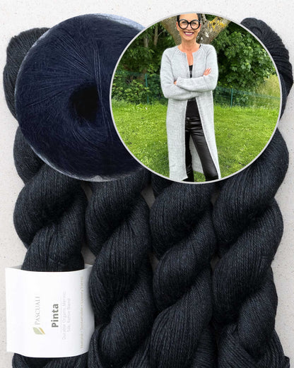 Catelyn Cardigan | lässig schlichter Mantel aus Pinta und Mohair Bliss von Pascuali