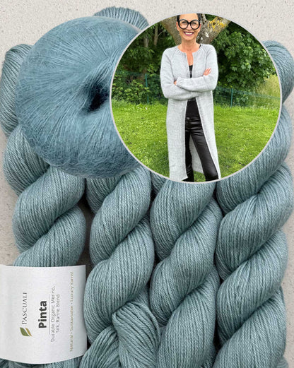 Catelyn Cardigan | lässig schlichter Mantel aus Pinta und Mohair Bliss von Pascuali