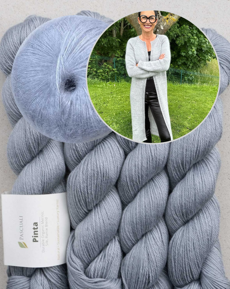 Catelyn Cardigan | lässig schlichter Mantel aus Pinta und Mohair Bliss von Pascuali