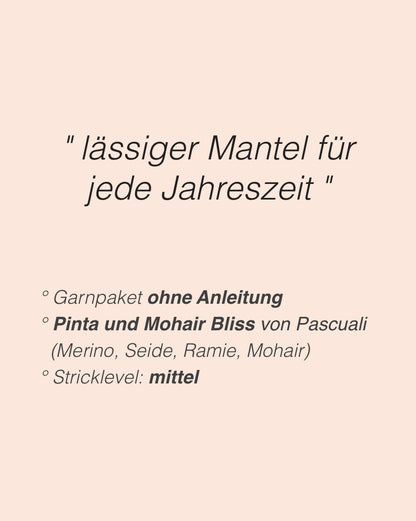 Catelyn Cardigan | lässig schlichter Mantel aus Pinta und Mohair Bliss von Pascuali