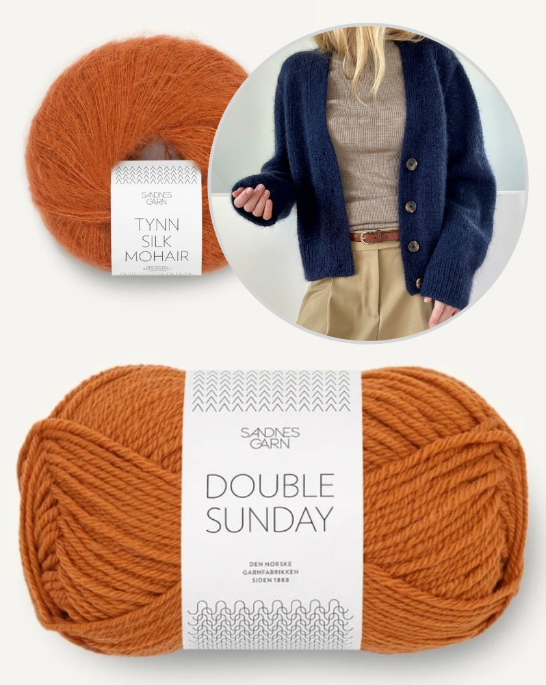 Chunky Mouline Cardigan von LeKnit mit Double Sunday und Tynn Silk Mohair von Sandnes Garn 14