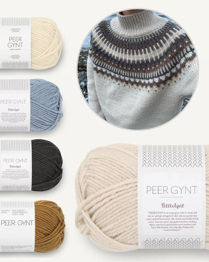 Celeste Sweater | simple Norwegian sweater made with Peer Gynt by Sandnes Garn