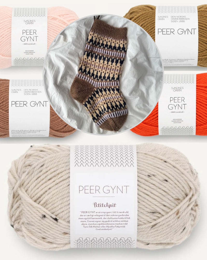 Celeste Weihnachtsstrumpf | mit feinem Norwegermuster aus Peer Gynt von Sandnes Garn