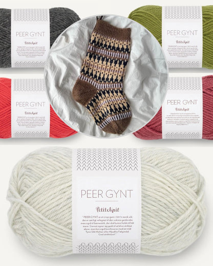 Celeste Weihnachtsstrumpf | mit feinem Norwegermuster aus Peer Gynt von Sandnes Garn