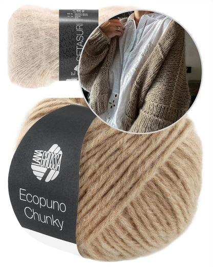 Chunkline Vest | oversize Jacke aus Ecopuno Chunky und Setasuri von Lana Grossa