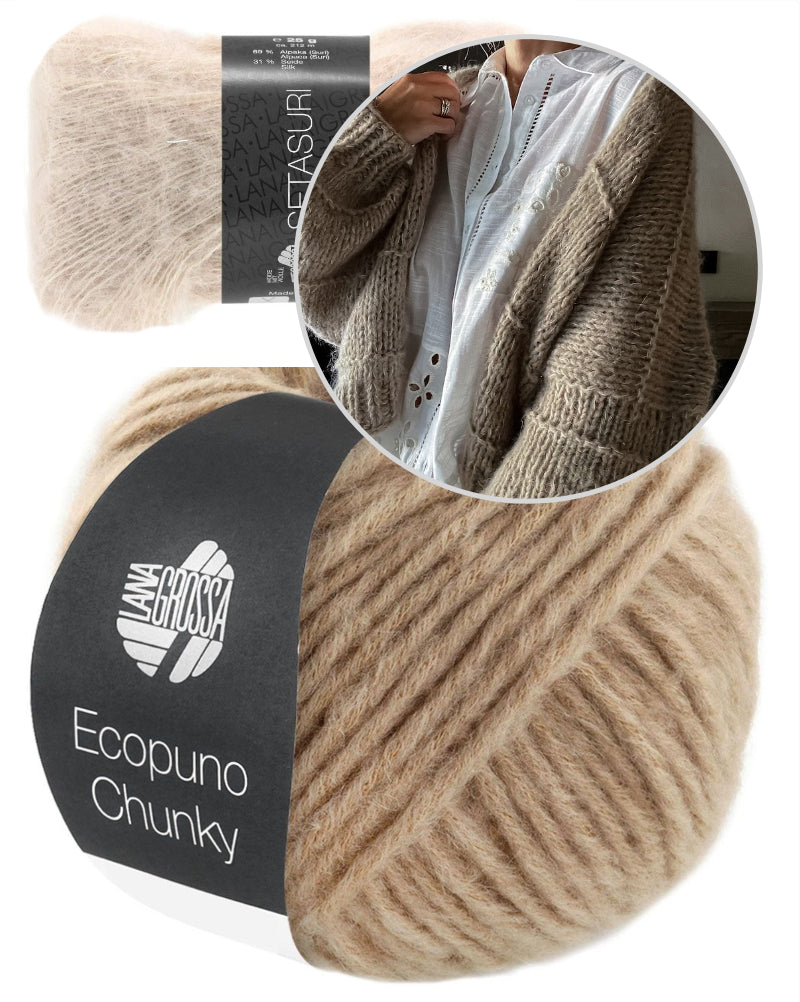 Chunkline Vest | oversize Jacke aus Ecopuno Chunky und Setasuri von Lana Grossa