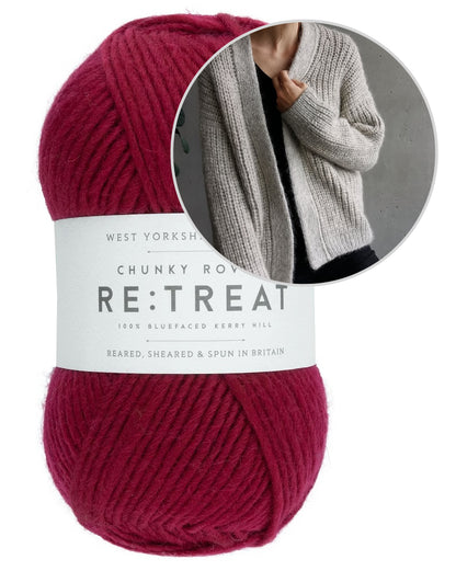Clara Cardigan | lässige Jacke im Halbpatent aus Re:Treat Chunky Roving von West Yorkshire Spinners