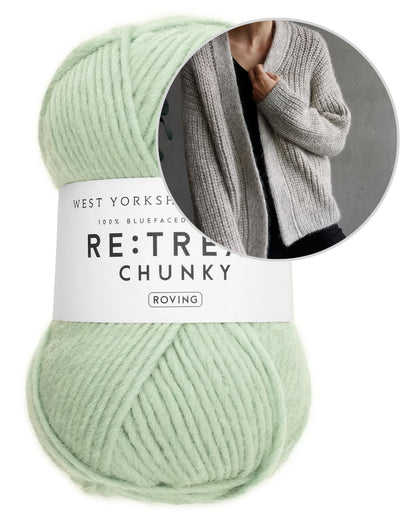 Clara Cardigan | lässige Jacke im Halbpatent aus Re:Treat Chunky Roving von West Yorkshire Spinners