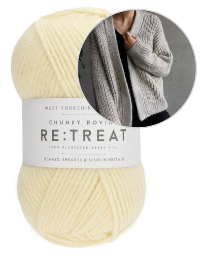 Clara Cardigan | lässige Jacke im Halbpatent aus Re:Treat Chunky Roving von West Yorkshire Spinners