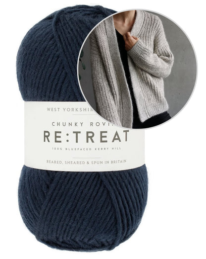 Clara Cardigan | lässige Jacke im Halbpatent aus Re:Treat Chunky Roving von West Yorkshire Spinners