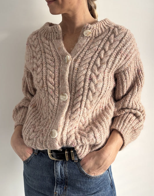 Rosebud Cardigan | fluffig weiches Patentmuster aus My Joy und Kid Seta von Gepard Garn