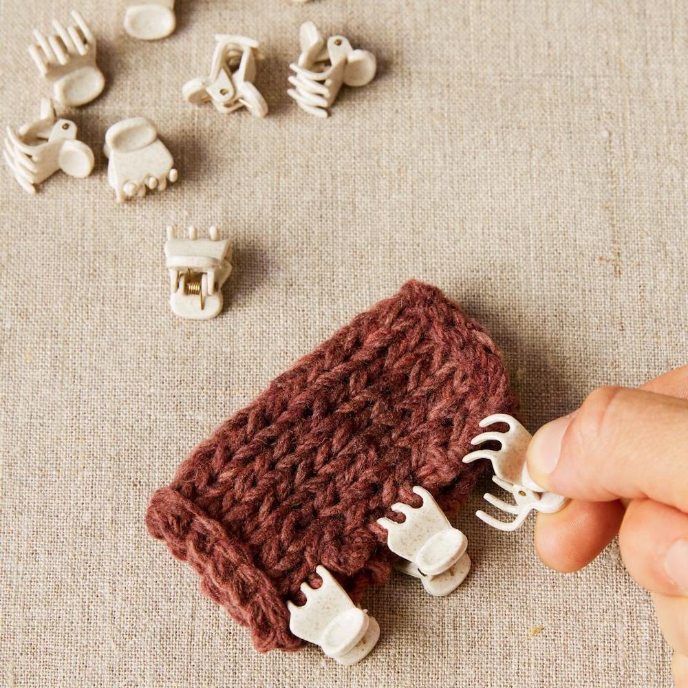 Cocoknits Claw Clips Kunststoffklammern, Farbe: Leinen, halten ein Strickstück zusammen