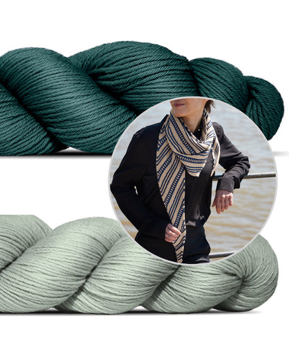 Contact | vabamaiguline peenikeste triipudega sall lõngast Cheeky Merino Joy, tootja Rosy Green Wool