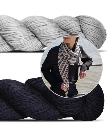 Contact | vabamaiguline peenikeste triipudega sall lõngast Cheeky Merino Joy, tootja Rosy Green Wool
