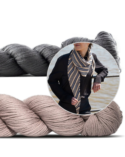 Contact | vabamaiguline peenikeste triipudega sall lõngast Cheeky Merino Joy, tootja Rosy Green Wool