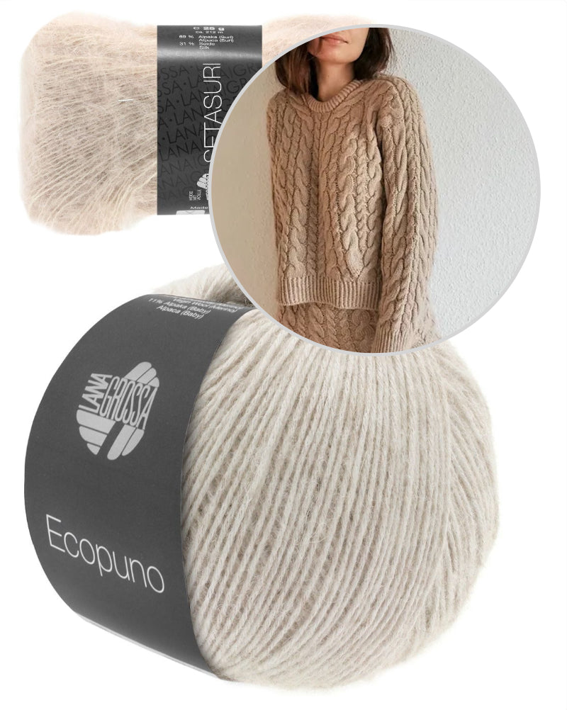 Ann-Kathrin Stoll Cozy Cable Sweater mit Ecopuno und Setasuri von Lana Grossa 7