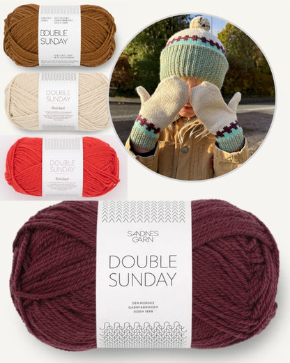 Cross Set | kontrastreiches Muster aus Double Sunday von Sandnes Garn