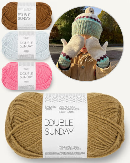 Cross Set | kontrastreiches Muster aus Double Sunday von Sandnes Garn