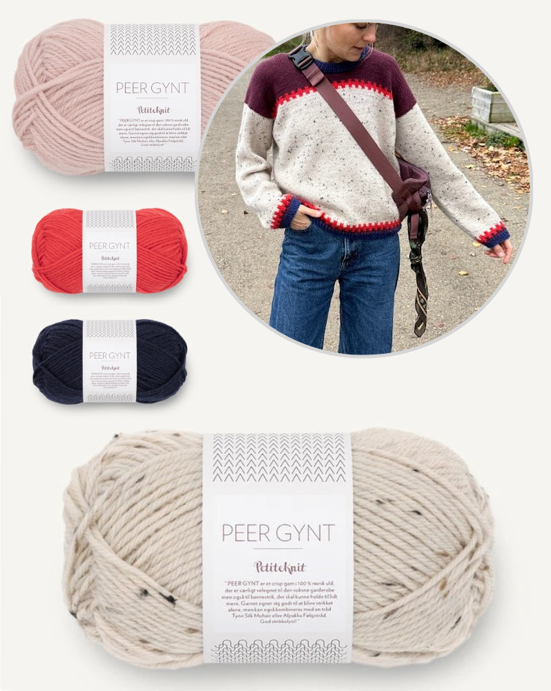 Cross Sweater von PetiteKnit mit Peer Gynt von Sandnes Garn 8