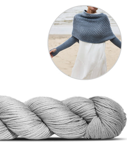 Crossway Wrap | Ärmsjal i Cheeky Merino Joy från Rosy Green Wool