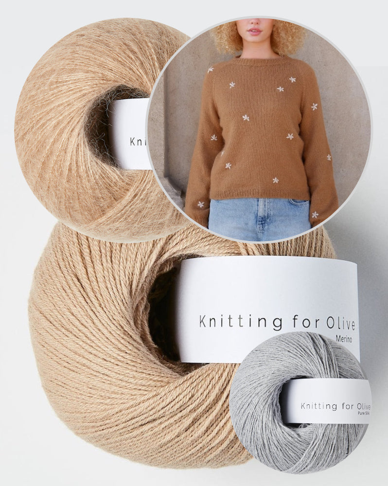 Daisy Sweater | søde blomster i merino, soft silk mohair og pure silk fra Knitting for Olive