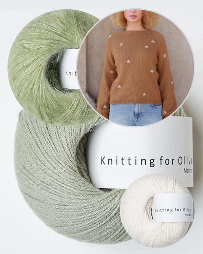 Daisy Sweater | süße Blüten aus Merino, Soft Silk Mohair und Pure Silk von Knitting for Olive