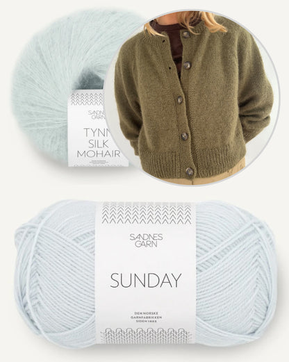 Cardigan Darcy | veste courte classique avec Sunday et Tynn Silk Mohair de Sandnes 