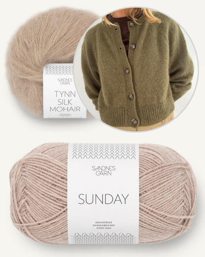 Cardigan Darcy | veste courte classique avec Sunday et Tynn Silk Mohair de Sandnes 
