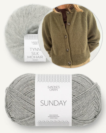 Cardigan Darcy | veste courte classique avec Sunday et Tynn Silk Mohair de Sandnes 