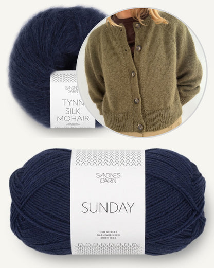 Cardigan Darcy | veste courte classique avec Sunday et Tynn Silk Mohair de Sandnes 