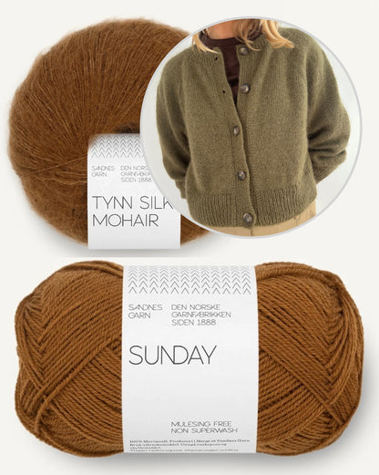 Cardigan Darcy | veste courte classique avec Sunday et Tynn Silk Mohair de Sandnes 