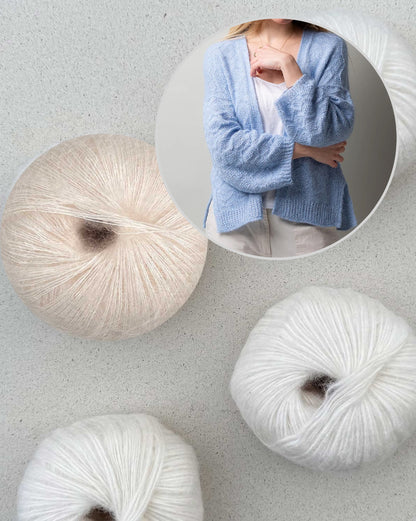 Diamond Breeze Cardigan | zarte Jacke mit Suave und Mohair Bliss von Pascuali