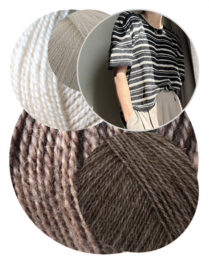 Direction Loop Tee | oversize Streifen aus Wild & Soft und Cashmere Lace von Gepard Garn