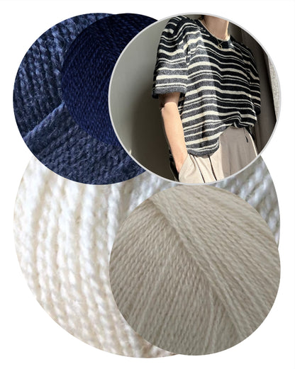 Direction Loop Tee | oversize Streifen aus Wild & Soft und Cashmere Lace von Gepard Garn