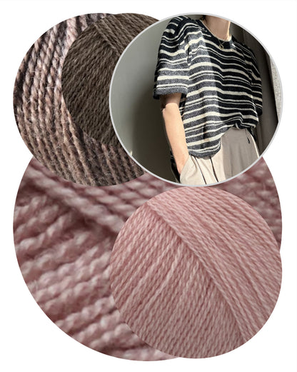 Direction Loop Tee | oversize Streifen aus Wild & Soft und Cashmere Lace von Gepard Garn