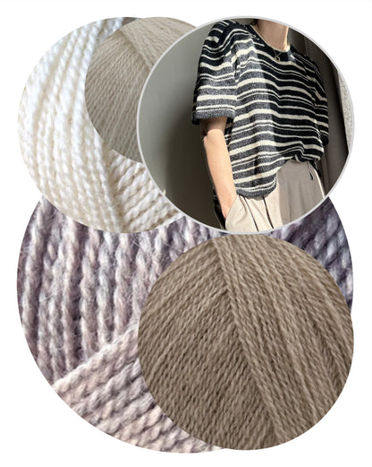 Direction Loop Tee | oversize Streifen aus Wild & Soft und Cashmere Lace von Gepard Garn