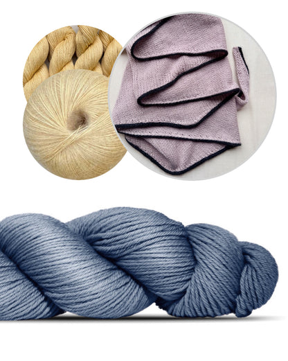 De eenvoudigste sjaal met een klein lijntje | uit Cheeky Merino Joy van Rosy Green Wool met Pinta en Mohair Bliss van Pascuali